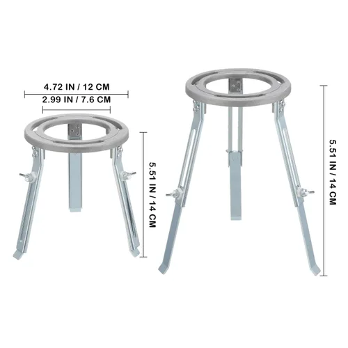 Vista 2 de ULTECHNOVO Soporte de trípode ajustable de aluminio para calefacción Bunsen, trípode de laboratorio de 5.5 pulgadas de altura, soporte de calor