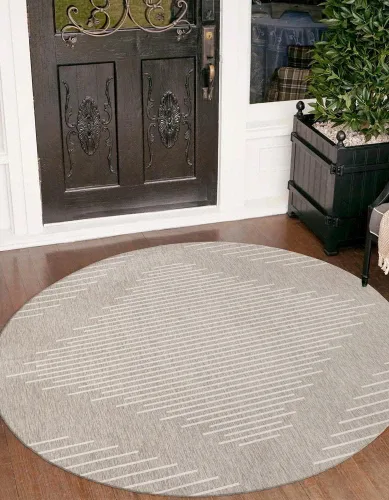 Vista 29 de Unique Loom Outdoor Modern Collection - Alfombra rectangular de 2 x 3 pies 1 pulgada, color azul y marfil