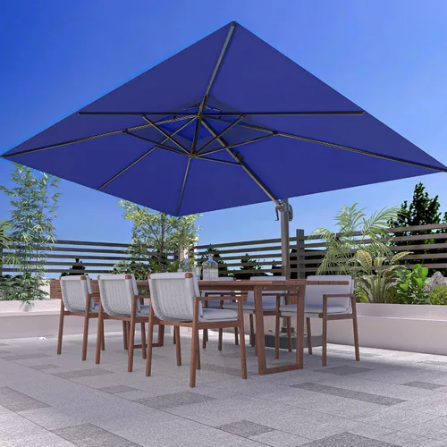Vista 84 de Sombrilla de 10 x 13 pies para exteriores, sombrilla grande rectangular con viga voladiza, resistente, con rotación de 360°, sombrilla con Beige