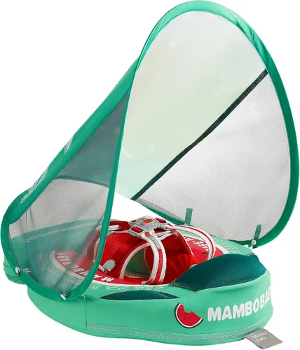 Vista 24 de Mambobaby Flotador con Cola para Bebé con Toldo, Flotador de Piscina Infantil, Entrenador de Natación para Bebés, Flotador de Agua sin Aire, Ángel
