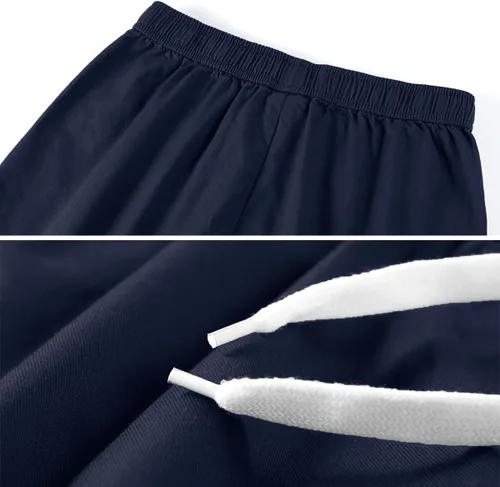 Vista 5 de Msmsse Bermudas hasta la rodilla para mujer, pantalones cortos largos de algodón para entrenamiento atlético y caminar