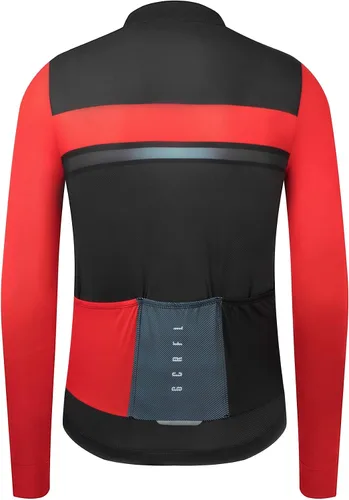 Vista 2 de GCRFL Camiseta de ciclismo para hombre, manga larga, camiseta de ciclismo de carretera, bolsillo con cremallera, ligera, ajuste profesional UPF 50+