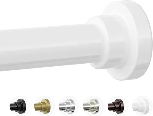 Vista 11 de Mcrbeay Barra de cortina de ducha, barra de ducha de tensión resistente de 1 pulgada de diámetro, antideslizante, ajustable, de 28 a 46 pulgadas