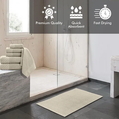 Vista 3 de Classic Turkish Towels CTT - Juego de 2 alfombras de baño 100% algodón, antideslizantes, cómodas y altamente absorbentes, lavables a máquina, 20 x