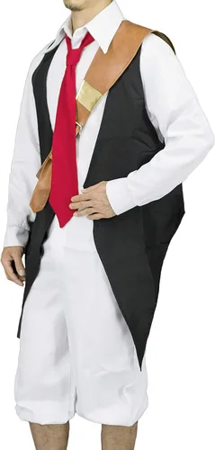 Vista 2 de Anime Cosplay Costume for Meliodas Adults Clothes Sets with Black Vest Men White Jumpsuits S-L
