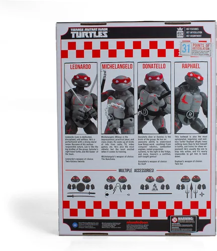 Vista 4 de Teenage Mutant Ninja Turtles BST AXN Battle Damaged - Figura de acción de 5 pulgadas, paquete de 4 en caja de pizza