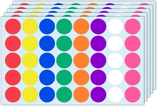 Vista 7 de 1000 unidades, 1 pulgada – calcomanías de punto azul, etiquetas adhesivas de puntos circulares redondos