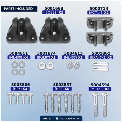 Vista 7 de Sistema de aletas de compensación eléctrico Bolt 12" x 9", kit completo BOLT129, 12V DC - FO4322