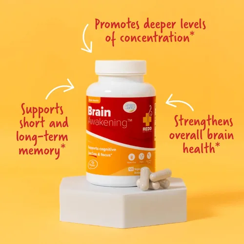 Vista 3 de Redd Remedies, Despertar del cerebro, apoyo cognitivo natural, 120 cápsulas