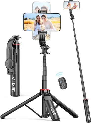 Vista 11 de Trípode para palo de selfie de 51 pulgadas, soporte extensible para teléfono celular con control remoto, trípode de viaje de aleación de aluminio