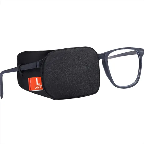 Vista 22 de Parche de ojo de seda Astropic para gafas de adultos y niños para cubrir cualquier ojo (Mediano, Violeta)
