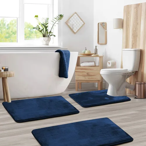 Vista 44 de Clara Clark Alfombra de Baño 24" x 17" - Alfombras de Baño, Tapete de Baño de Espuma Viscoelástica, Afelpado, Acogedor, Ultra Suave, Antideslizante