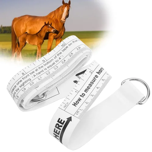 Vista 6 de Cinta de peso de caballo de 98.4 pulgadas, cinta de medición de caballo, cintas de peso de doble escala, palo de medición multifuncional