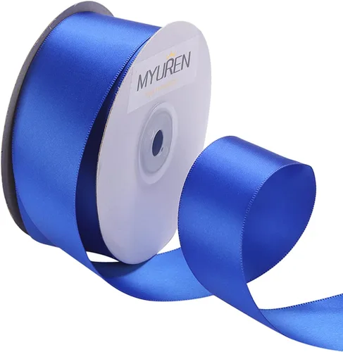 Vista 29 de Cinta de satén de poliéster blanco de doble cara de 1-1/2 pulgadas de ancho para manualidades, boda, envoltura de regalos, fabricación de lazos
