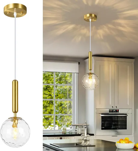 Vista 23 de Lámpara Colgante Negra Moderna Accesorio de Luz Colgante para Isla de Cocina de Mediados de Siglo con Lámpara Colgante de Globo Iluminación Colgante