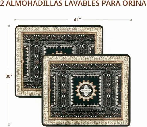 Vista 5 de Qeils - Almohadillas lavables para orina para perros, almohadillas reutilizables para cachorros de 36 x 41 pulgadas, paquete de 2