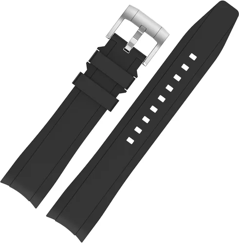 Vista 7 de Correas para reloj Moonswatch, correa de silicona curvada sin huecos, compatible con reloj Omega X Swatch Moonswatch Speedmaster de 0.78 pulgadas