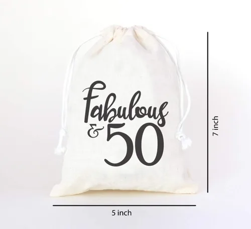 Vista 3 de Kit de aniversario de jubileo dorado Fabulosa bolsa de fiesta de 50 cumpleaños Bolsa de recuerdo Kit de supervivencia de boda Regalos