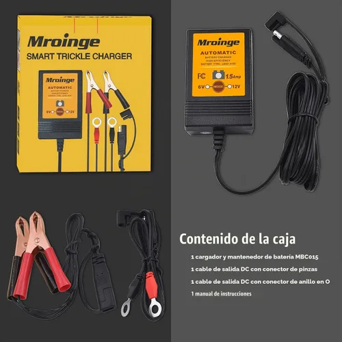 Vista 7 de Morange MBC015 cargador inteligente de batería/mantenedor de 6 V y 12 V, de 1.5 A, con cable de salida de 12 pies