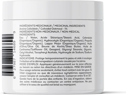 Vista 8 de Crema para eccema con avena coloidal orgánica, caléndula y propóleos, ungüento natural para aliviar el eccema facial y cuerpo. Alivio instantáneo