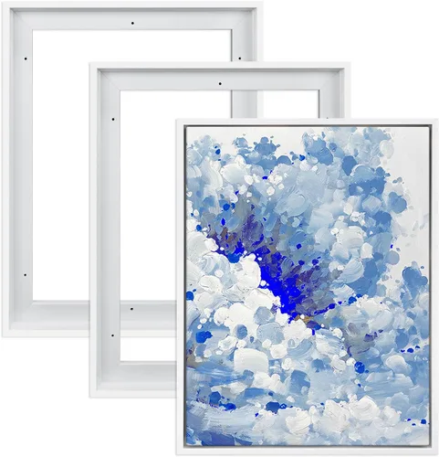 Vista 35 de Marco flotante para pintura en lienzo de 5 x 7 pulgadas con 0.6 a 0.8" de profundidad, paquete de 3 marcos flotantes para impresiones en lienzo