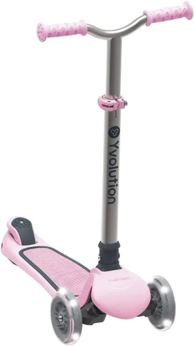 Vista 6 de Yvolution Y Glider Air Scooter para niños, patinete de 3 ruedas para niños pequeños, altura ajustable en 4 posiciones, inclínate para dirigir