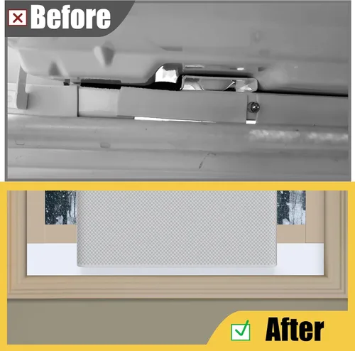 Vista 5 de Paquete de 2 bloques de espuma para unidades de aire acondicionado en forma de U, bloque de espuma lateral de cortina de CA para ventana con cinta
