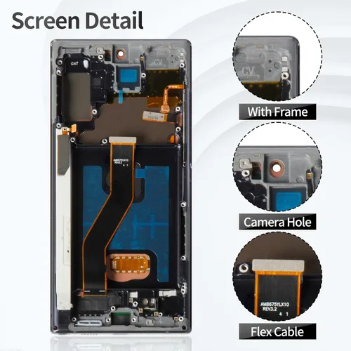 Vista 3 de OLED para Samsung Note 10 Plus Reemplazo de pantalla 0.14 oz para Samsung Galaxy Note 10 Plus 0.18 oz LCD Digitalizador Pantalla táctil para Samsung