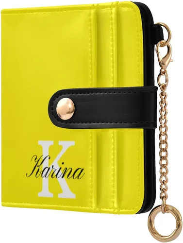 Vista 10 de Sinestour Custom Beige pattern Small Wallet for Women RFID Blocking Leather Bifold Small Purse with Card Holder Zipper Coin Pocket ID Window