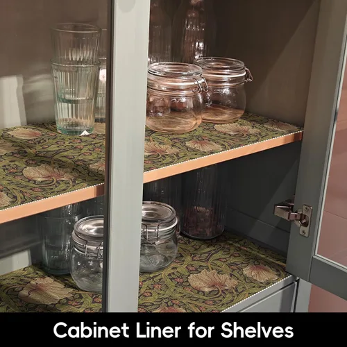 Vista 5 de Vintage Shelf Liner for Kitchen Cabinets Drawer Liner 12in×10ft