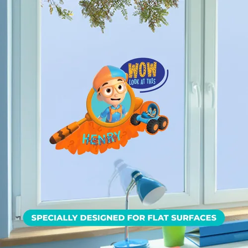 Vista 3 de EGD Nombre personalizado Blippi Kids Wall Decor I Nombre personalizado para la decoración de la habitación de tu bebé, decoración de guardería