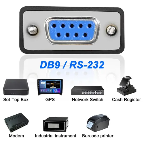 Vista 7 de MEIRIYFA Cable adaptador USB hembra a RS-232 DB9 hembra, USB 2.0 a Serial RS232 DB9 (9 pines) Cable convertidor para caja registradora, módem