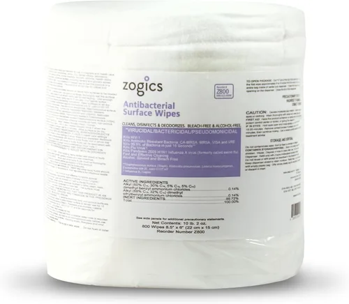 Vista 9 de Zogics Toallitas antibacterianas, toallitas desinfectantes para superficies y equipos de gimnasio registradas en la EPA (800 toallitas) +