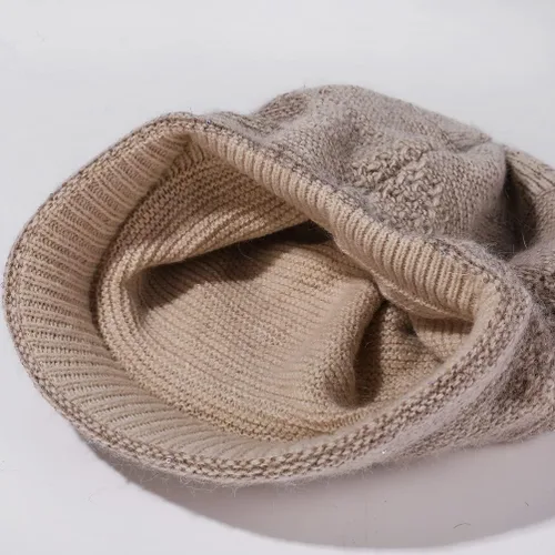 Vista 3 de Gorro de punto holgado con visera Bill Fancy Chemo Cap Winter Baggy Hats Women
