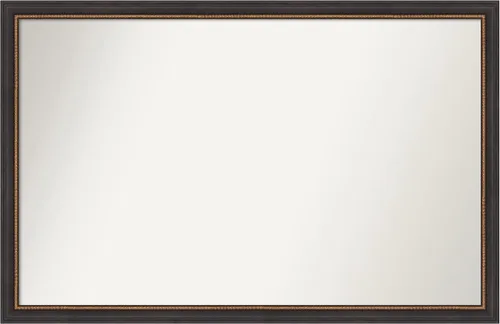 Vista 149 de Amanti Art Espejo de baño negro para sobre el fregadero, 23 x 23 pulgadas, espejo cuadrado negro Ashton, marco de madera tradicional mediano, se