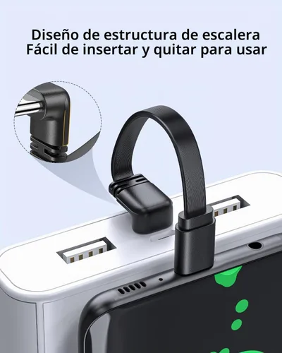 Vista 3 de Paquete de 2 cables USB 2.0 tipo C macho a macho de 90 grados de disparo plano de 4 pulgadas/3.9 in, suave y flexible en ángulo recto, cable USB M/M