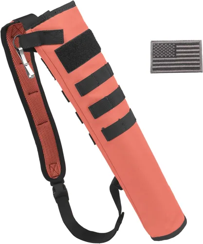 Vista 24 de Carcaj de flechas de tiro con arco ligero para la espalda de doble uso plegable compacto con sistema Molle colgado para tiro al blanco