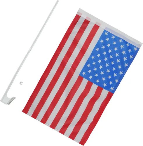 Vista 4 de AZ FLAG Bandera de coche de Estados Unidos de 18 x 12 pulgadas - Estados Unidos - Banderas de coche estadounidenses de 11.8 x 17.7 in - Bandera