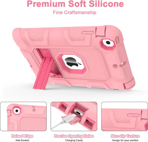 Vista 4 de TIMISM Funda para iPad mini, iPad mini 2, iPad mini 3 con soporte, 3 en 1, resistente a prueba de golpes, híbrida de tres capas, funda protectora