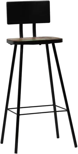 Vista 9 de sillas de bar, taburetes de bar, taburetes de bar, mesa de bar, sillas para barra de cocina, taburetes de bar 4 piezas sólido recuperado taburete