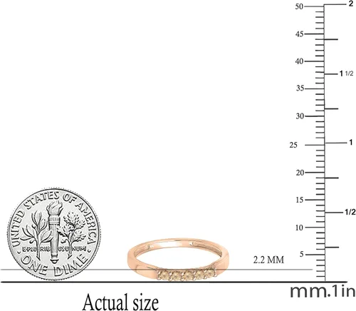 Vista 13 de Dazzlingrock Collection Anillo de boda redondo de 5 piedras preciosas o diamantes para mujer en oro macizo de 10 K/14 K/18 K