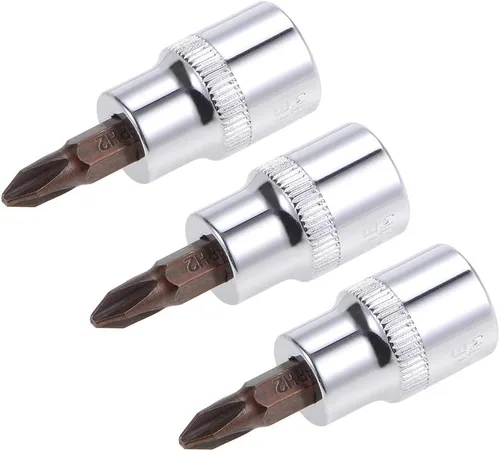 Vista 4 de uxcell 3/8" Drive x PH1 Phillips Bit Socket, S2 Brocas de acero, CR-V Sockets 1.890 in Longitud (solo para uso manual), 3 piezas