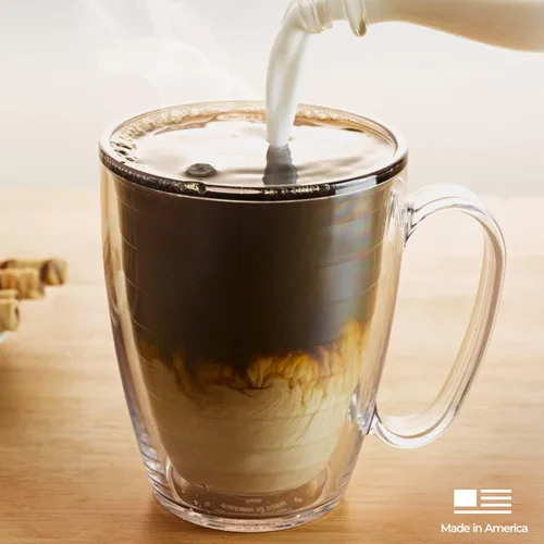 Vista 10 de Tervis Vaso aislado de doble pared con lentejuelas hecho en Estados Unidos mantiene las bebidas frías y calientes, 16 onzas, taza, transparente