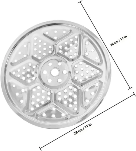 Vista 2 de 2 platos de acero inoxidable para cocinar al vapor para uso en la cocina