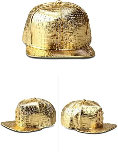 Vista 4 de Hip Hop HatFlat-Brimmed HatRock CapAdjustable Snapback Hat for Men and Women