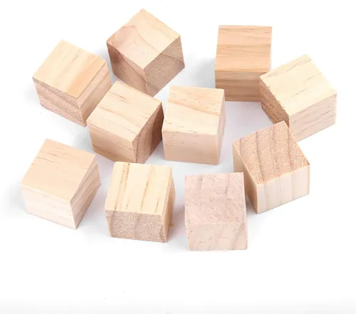 Vista 6 de Natural Wood Cubes, Square Blocks for DIY Crafts Home Decor Kids Toys Smooth SurfaceNonToxic (25mm (10 Pieces))