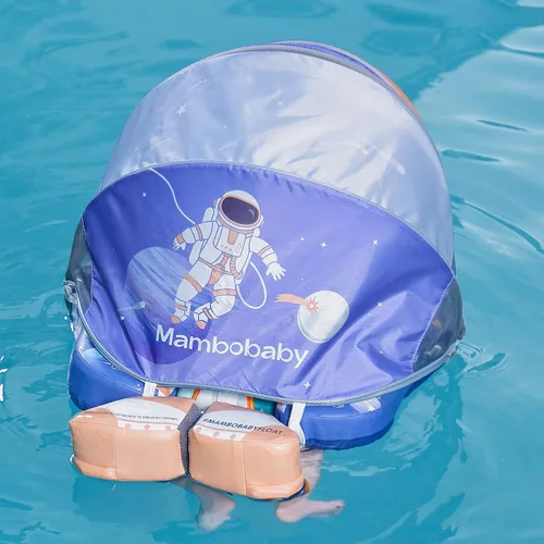 Vista 5 de Mambobaby Flotador Mejorado Añadir Cola Flotador para Bebé con Toldo para Anillo de Natación de Cintura Infantil Entrenador de Natación Flotadores