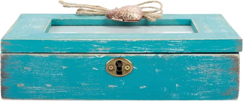 Vista 5 de Cottage Garden Daughter So Special Love Shines Teal Distressed Jewelry - Caja de música con texto en inglés "Plays You Light Up My Life