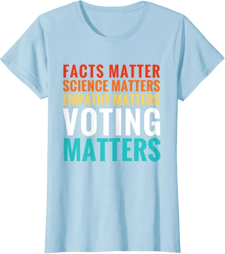 Vista 23 de Facts Matter Science Matters Voting Matters - Camiseta demócrata liberal, Negro, S