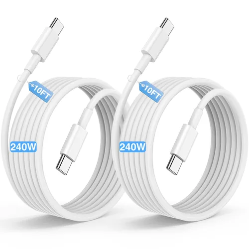 Vista 8 de Cable de carga rápida USB C a C de 3 pies, cable de carga tipo C a USB C para iPhone 17 Pro Max/17 Air/16 Pro/15 Plus, MacBook Pro USB C a C - Blanco